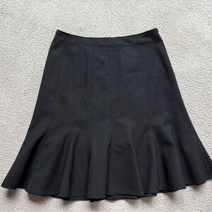 Vintage VTG Alfani Essentials Black Flounce Peplum Hem Skirt Stripes 6 Petite 6P